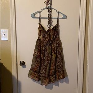 Strapless neck tie dress